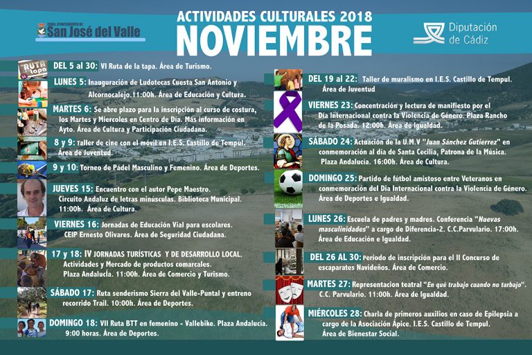 Programación de Actividades Municipales para el mes de noviembre.