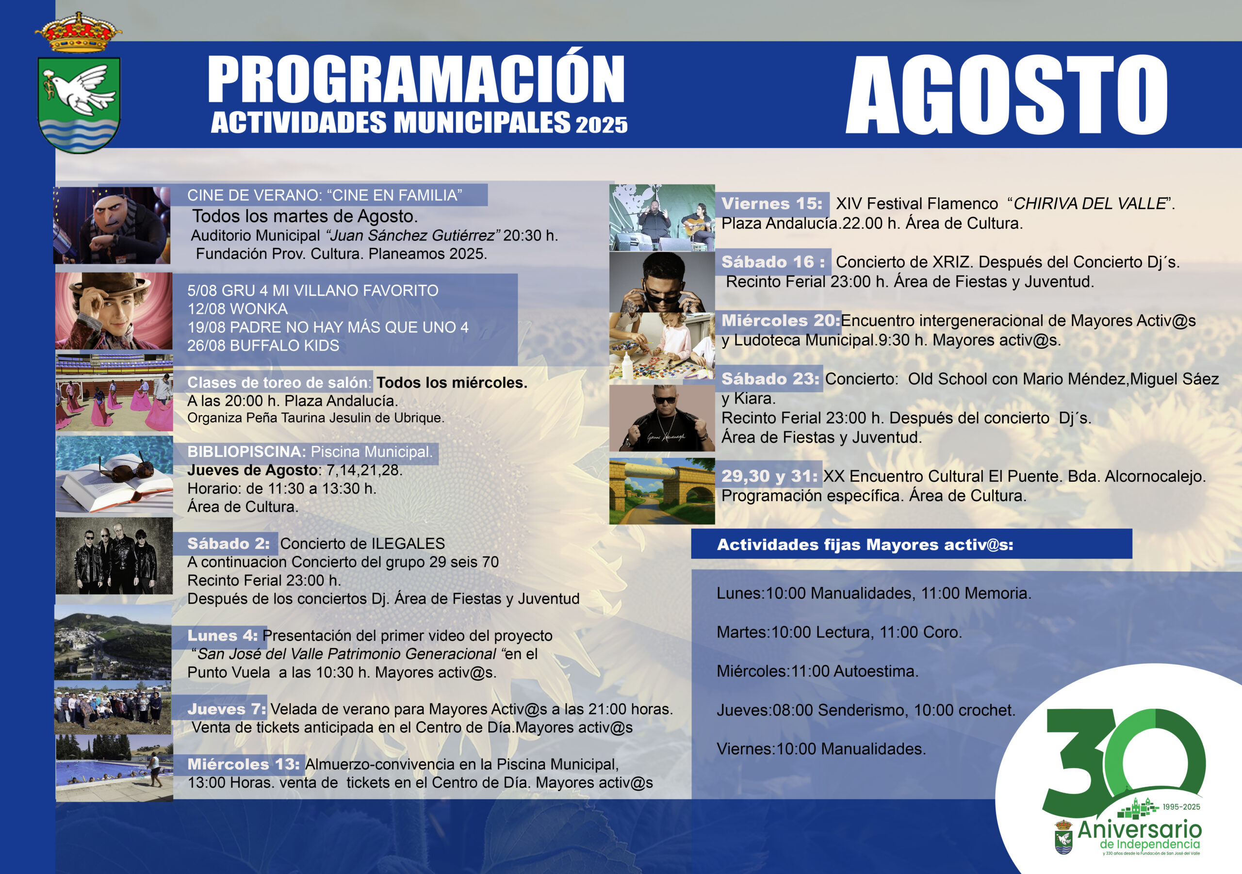 Programación Actividades Municipales Agosto 2025